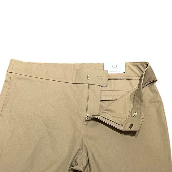 Rafaella Classic Cropped Tan Pants With Scallop Hem, Size 10, NWT - Picture 3 of 10